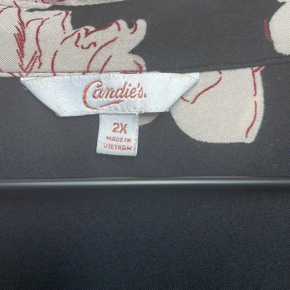 Candie’s Floral button down Tunic women’s size 2x - Picture 3 of 4